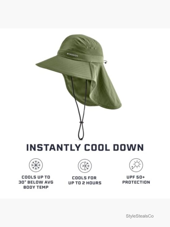 UPF 50 Sun Hat Wide Brim Cooling Technology Adjustable Outdoor Hiking Fishing main image 7